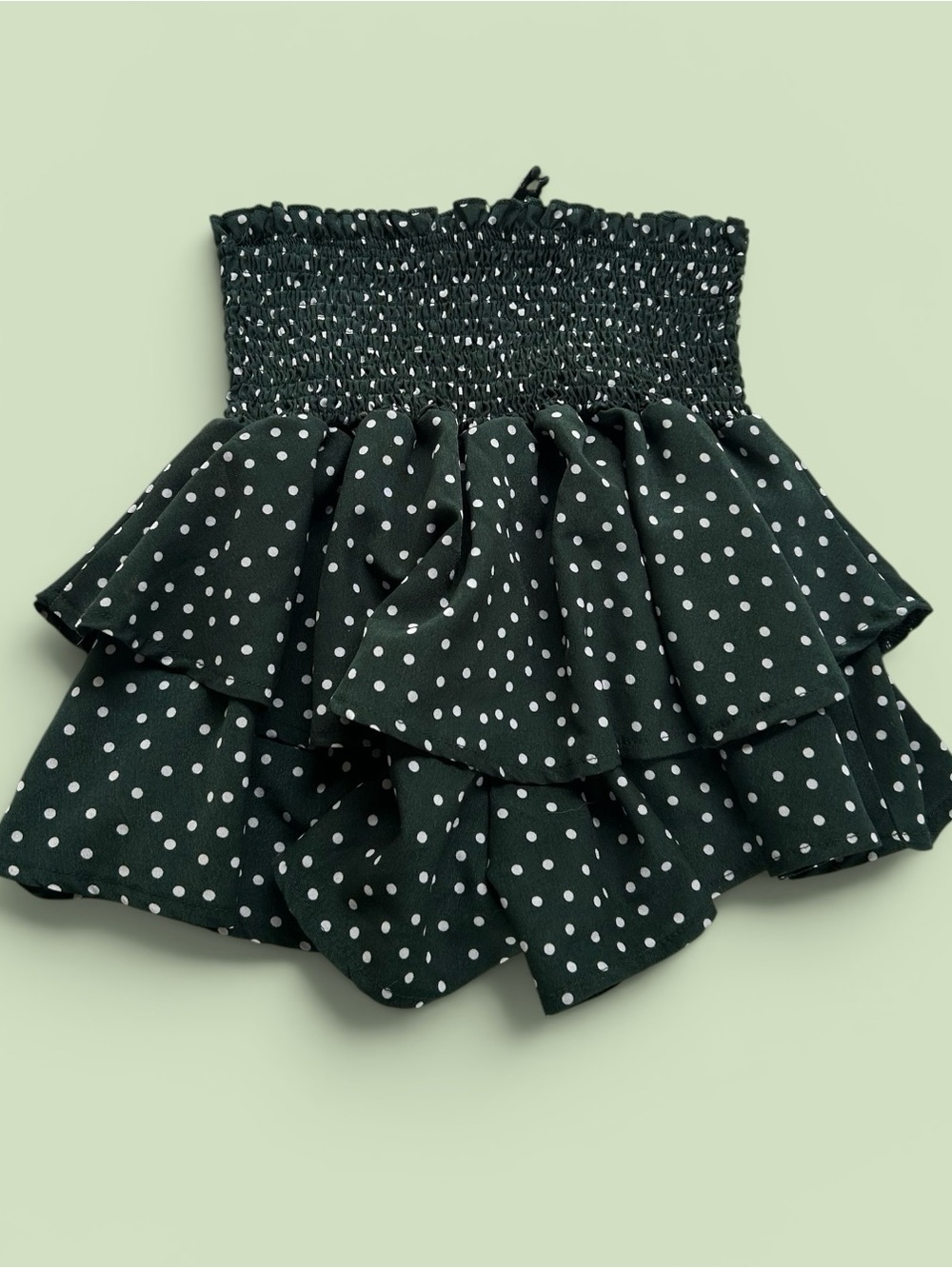 SHEIN Green Polka Dot Ruffle Skorts